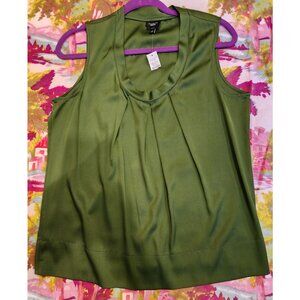 NEW Talbots Women's Green Preppy, Twee Sleeveless Silk Stretch Top Size 12